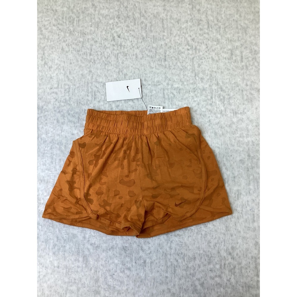 Nike Kids Loose Fit Training Shorts Burnt Orange Animal Print FB1095-815 Small
